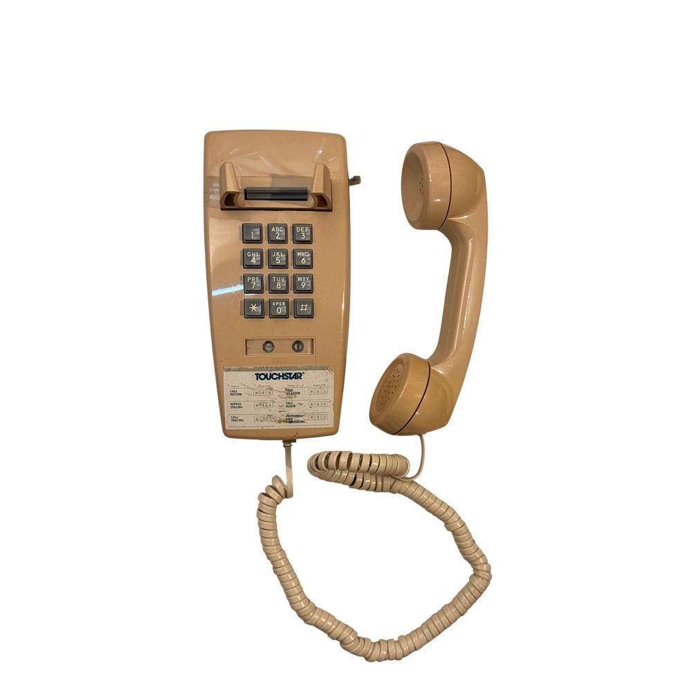 Western Electric Wall Phone 2554BMPG Retro Push Button Tan 1980s